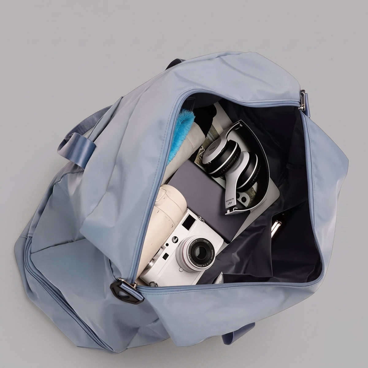 Sac de Voyage Femme Bleu Ciel avec Compartiment Chaussures – vue 4 – Yokabag