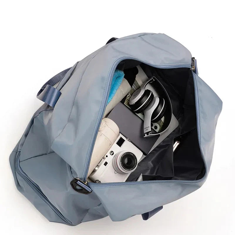 Sac de Voyage Femme Bleu Ciel avec Compartiment Chaussures – vue 4 – Yokabag