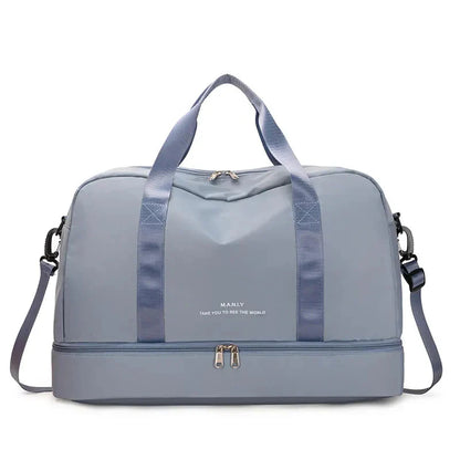 Sac de Voyage Femme Bleu Ciel avec Compartiment Chaussures – vue 5 – Yokabag