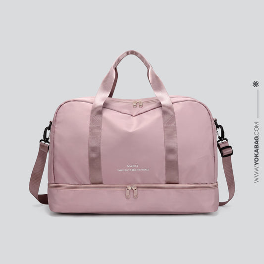 Sac de Voyage Femme avec Compartiment Chaussures - Rose