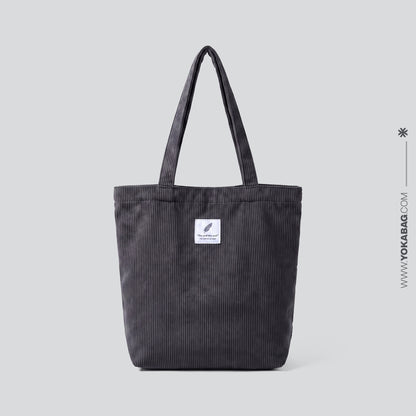 Sac de Voyage Femme en Velours Côtelé Khaki – vue 2 – Yokabag