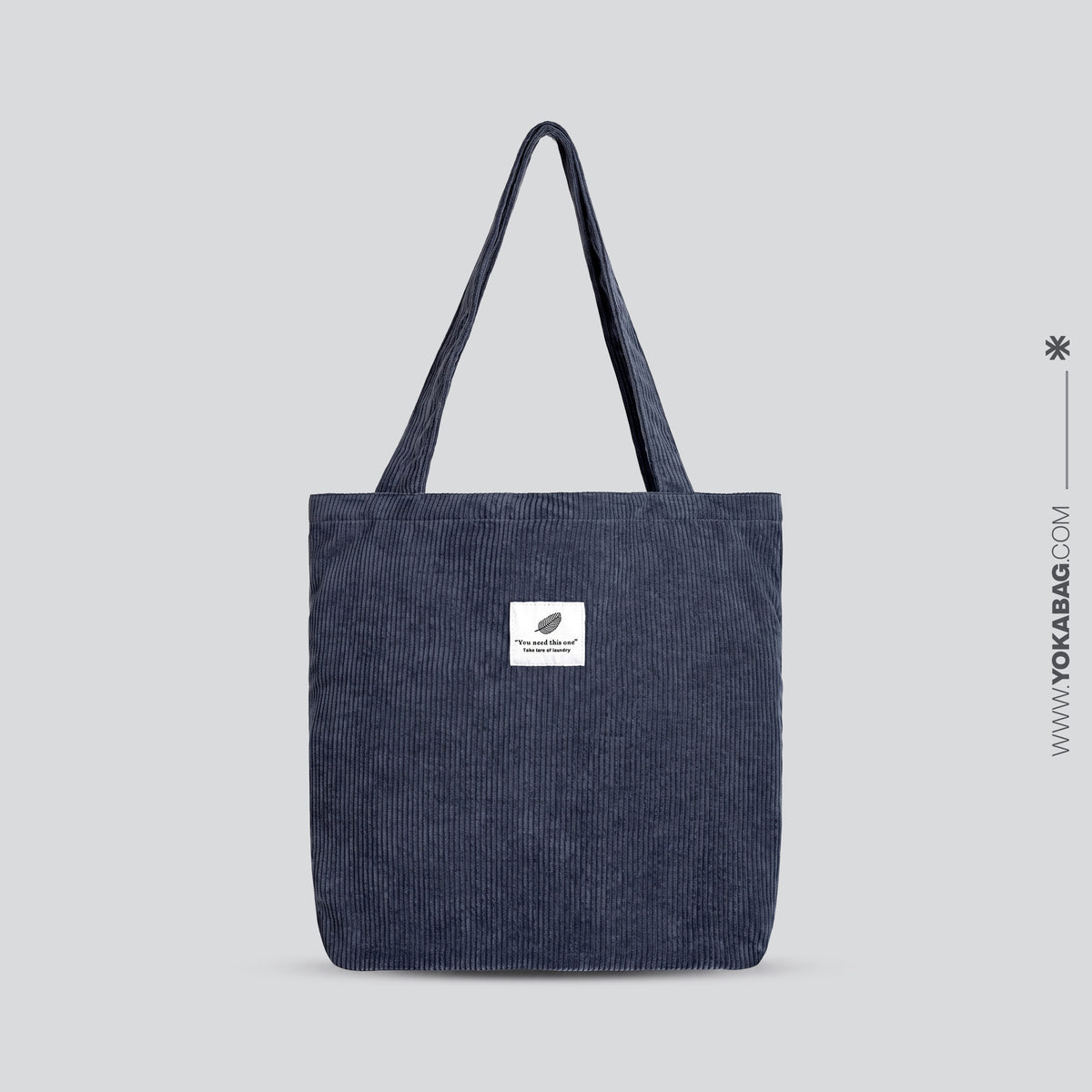 Sac de Voyage Femme en Velours Côtelé Gris – vue 4 – Yokabag