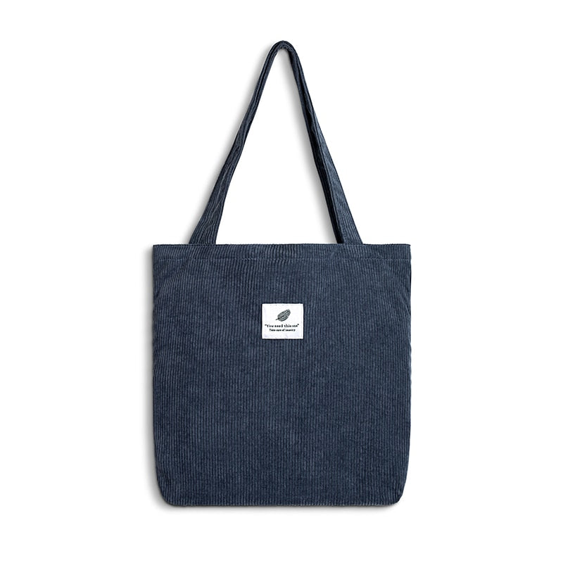 Sac de Voyage Femme en Velours Côtelé Gris – vue 4 – Yokabag