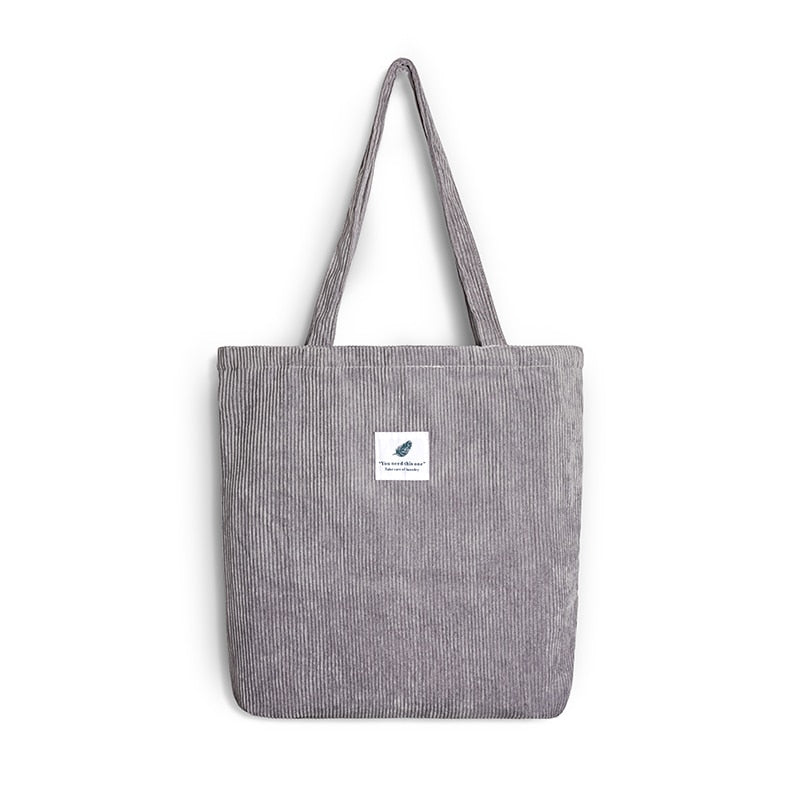 Sac de Voyage Femme en Velours Côtelé Noir – vue 3 – Yokabag