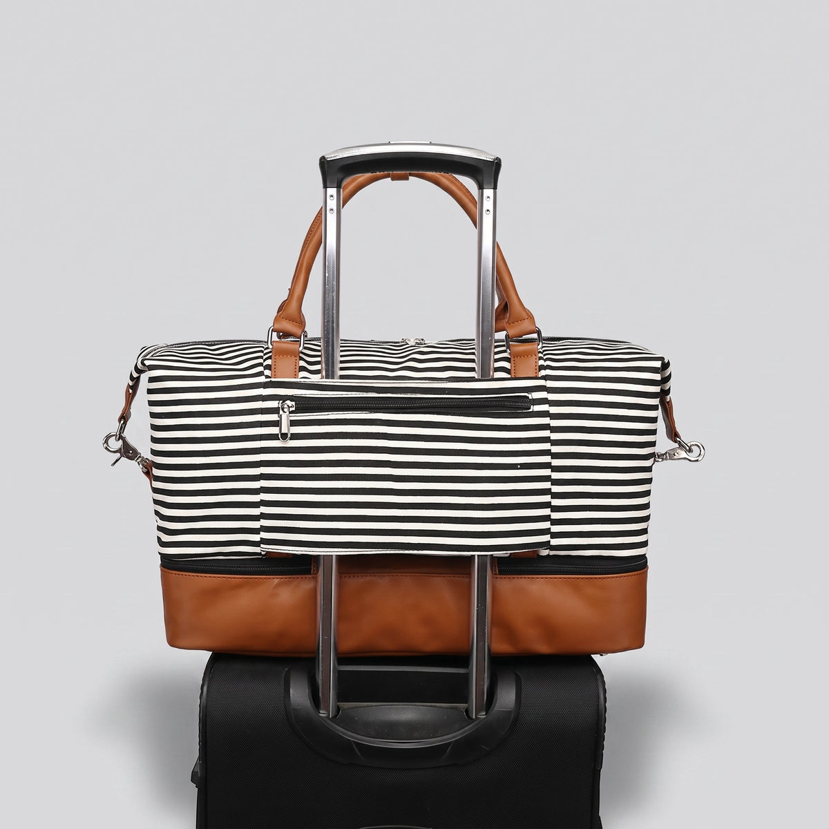 Sac de Voyage Femme Week-End - Rayures en Mer Noir – vue 2 – Yokabag