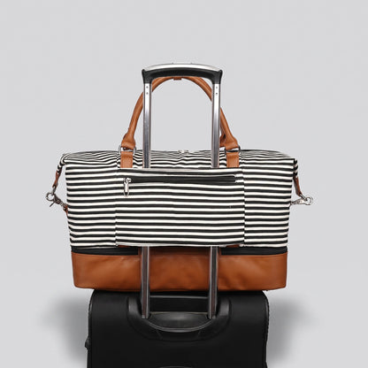 Sac de Voyage Femme Week-End - Rayures en Mer Noir – vue 2 – Yokabag