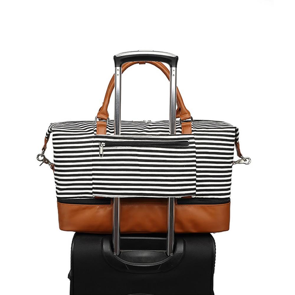Sac de Voyage Femme Week-End - Rayures en Mer Noir – vue 2 – Yokabag