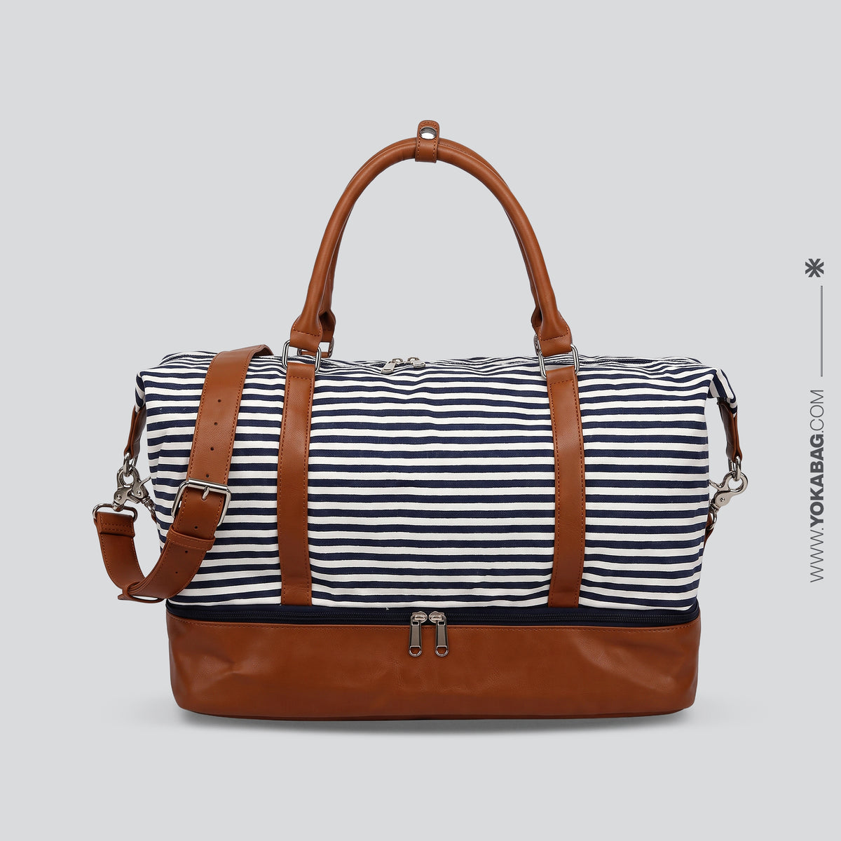 Sac de Voyage Femme Week-End - Rayures en Mer – vue 9 – Yokabag