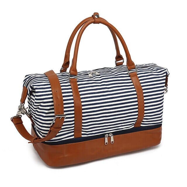 Sac de Voyage Femme Week-End - Rayures en Mer – vue 9 – Yokabag