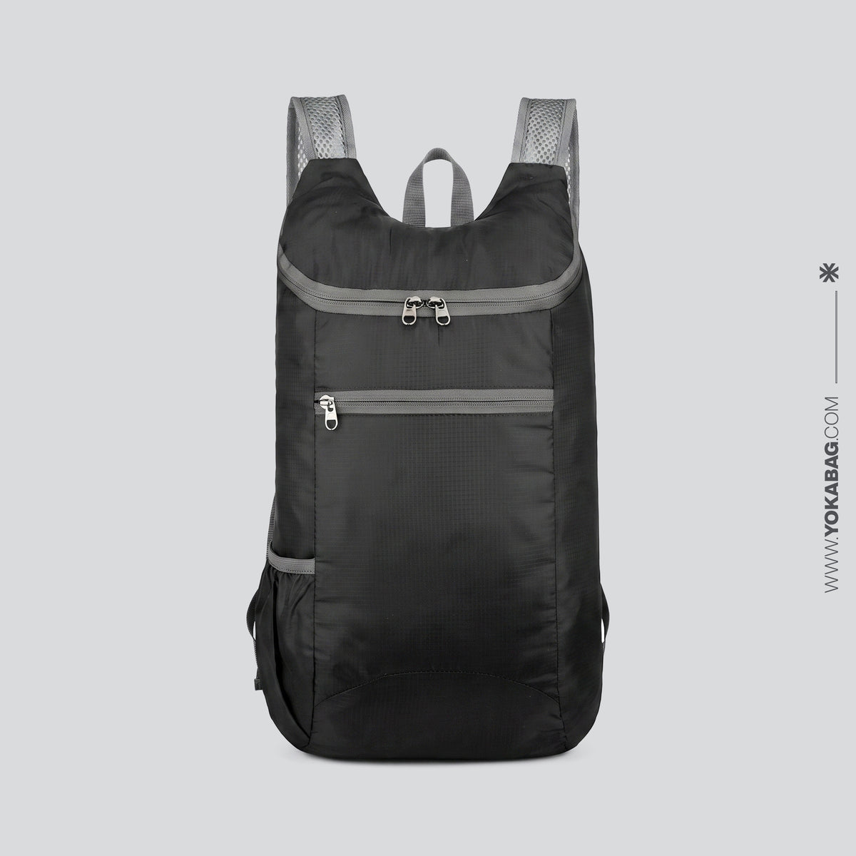 Sac à Dos Pliable pour Voyage Compact Gris – vue 3 – Yokabag