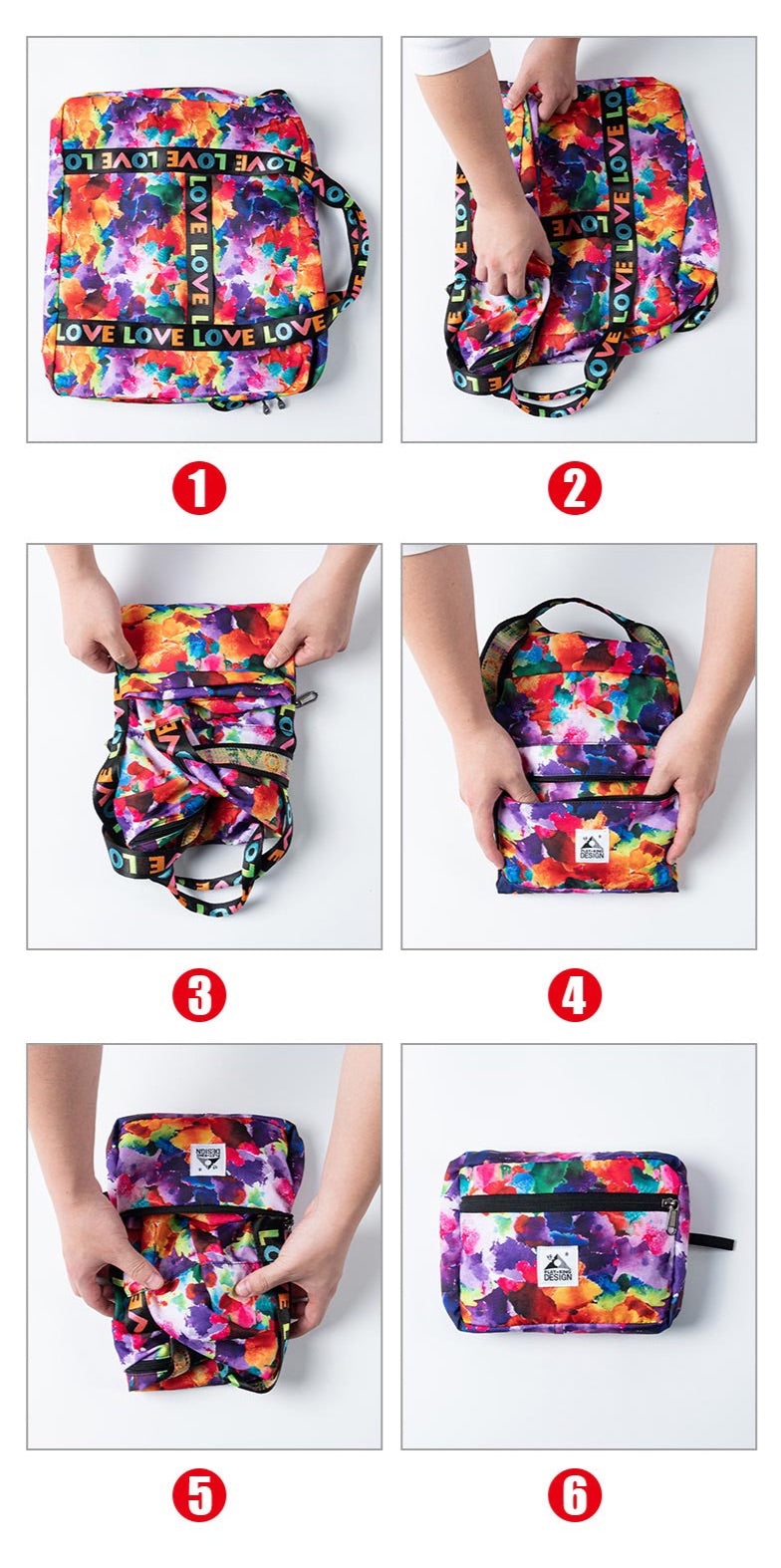 Sac de Voyage Pliable - Voyagez avec Amour – vue 5 – Yokabag