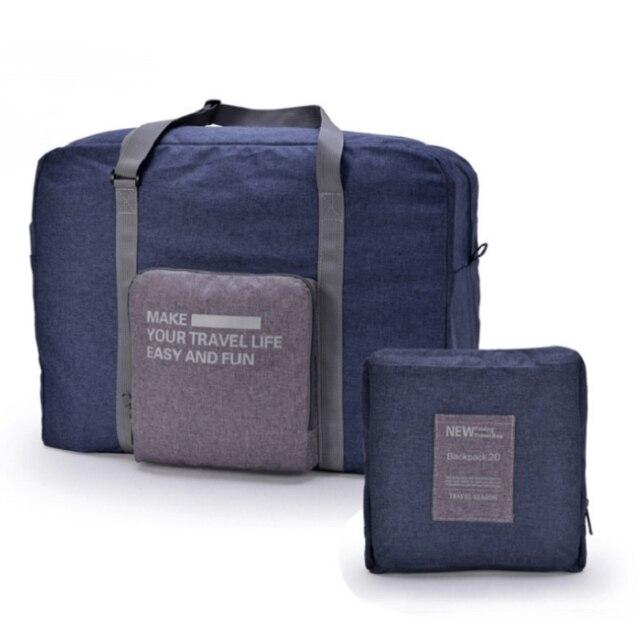 Sac de Voyage Pliable - Voyage Facile et Amusant (Bleu)