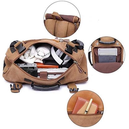 Sac à Dos de Voyage Vintage - Explorateur (Convertible) Noir – vue 3 – Yokabag