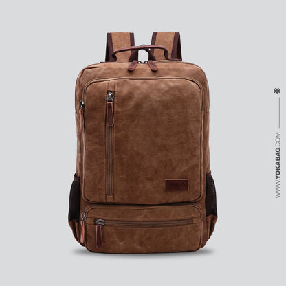 Sac à Dos de Voyage Vintage Homme | L'Baroudeur Marron – vue 5 – Yokabag