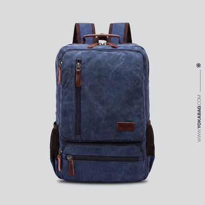 Sac à Dos de Voyage Vintage Homme | L'Baroudeur Bleu – vue 4 – Yokabag