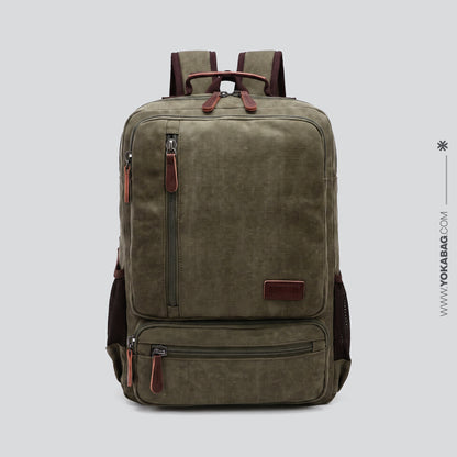 Sac à Dos de Voyage Vintage Homme | L'Baroudeur Khaki – vue 2 – Yokabag