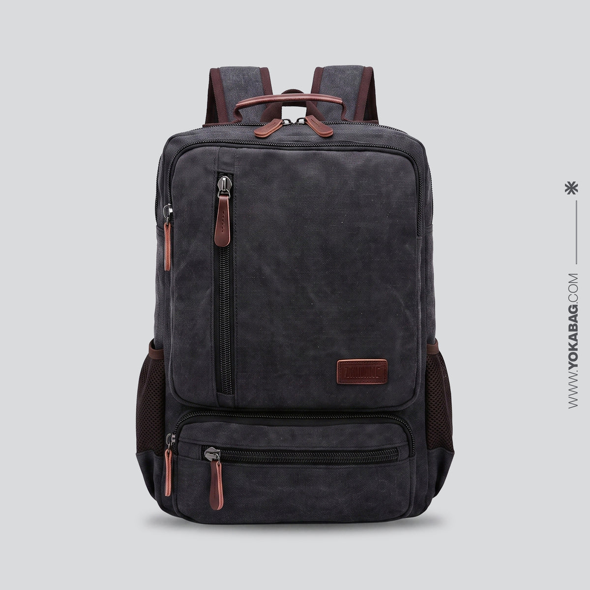 Sac à Dos de Voyage Vintage Homme | L'Baroudeur Noir – vue 3 – Yokabag
