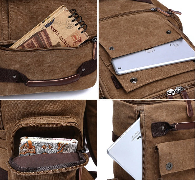 Sac à Dos de Voyage Vintage Nomade Explorer Gris – vue 5 – Yokabag