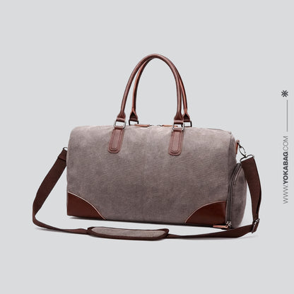 Sac de Voyage Vintage Week-End Rétro Gris – vue 3 – Yokabag