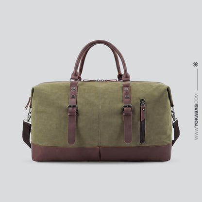 Sac de Voyage Rétro - Weekender Bag Khaki – vue 3 – Yokabag