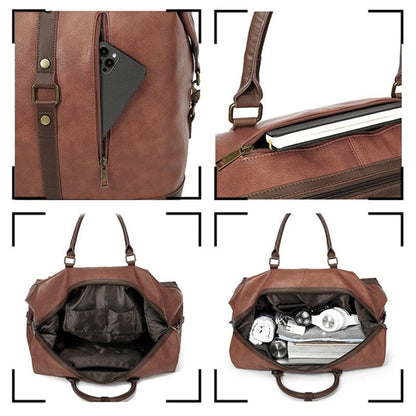 Sac de Voyage Rétro pour Homme - Grand Format Marron Foncé – vue 3 – Yokabag