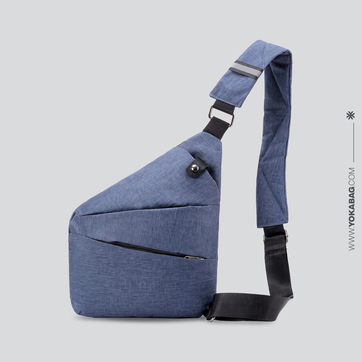 Sac de Voyage Poitrine Homme Sécurisé en Nylon Noir (Gauche) – vue 8 – Yokabag