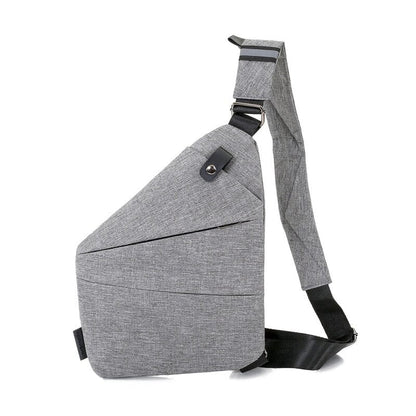 Sac de Voyage Poitrine Homme Sécurisé en Nylon Bleu (Gauche) – vue 6 – Yokabag