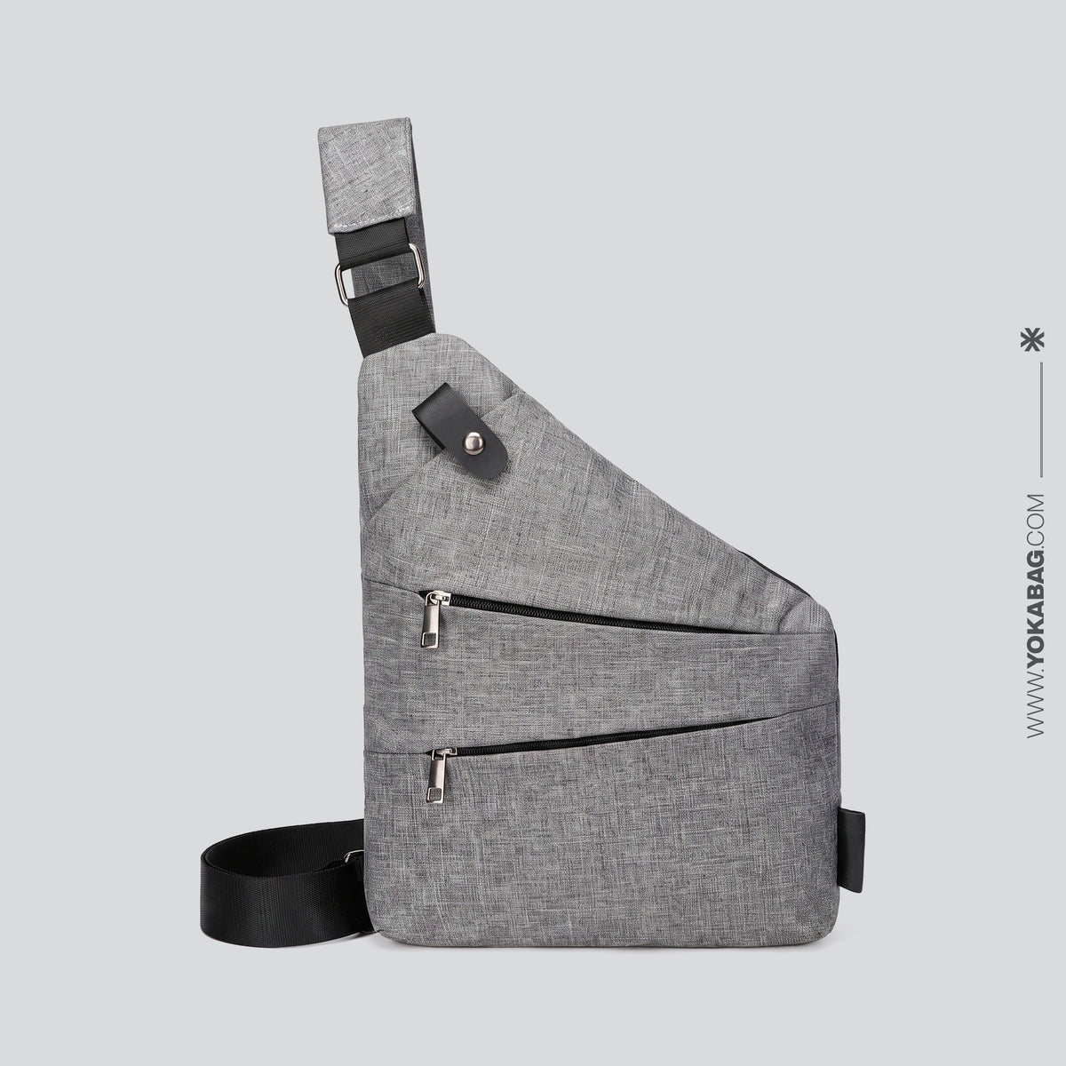 Sac de Voyage Poitrine Homme Sécurisé en Nylon Noir (Droite) – vue 7 – Yokabag