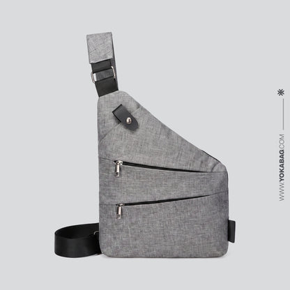Sac de Voyage Poitrine Homme Sécurisé en Nylon Noir (Droite) – vue 7 – Yokabag