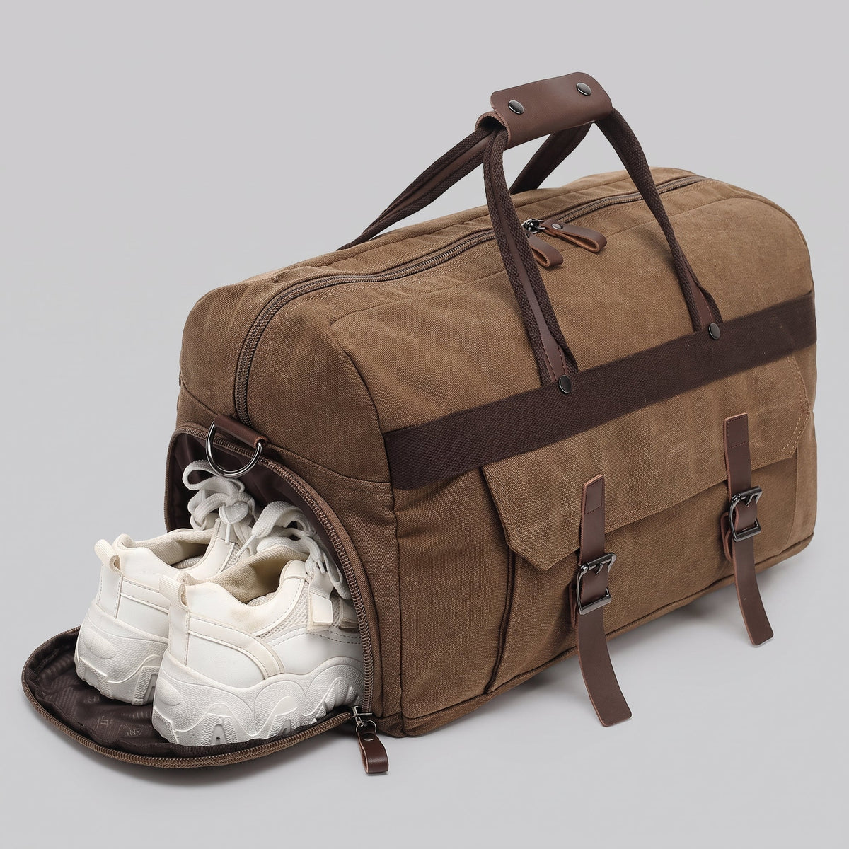 Sac de Voyage Week-End Retro - Ready-to-Go Duffle Bag (40L) Gris – vue 2 – Yokabag