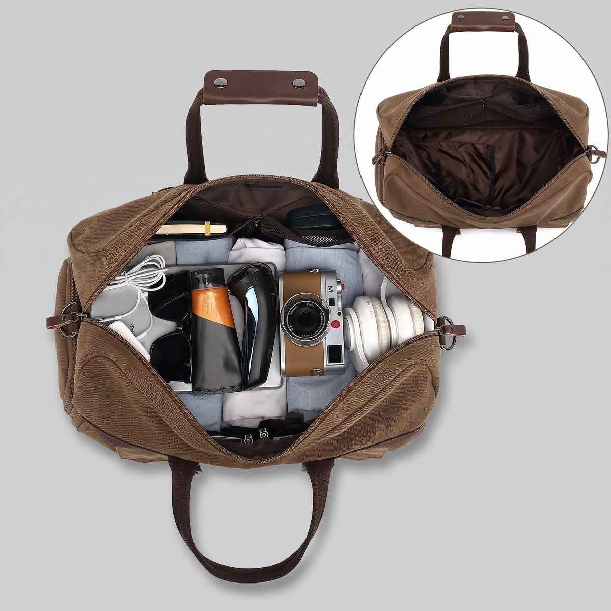 Sac de Voyage Week-End Retro - Ready-to-Go Duffle Bag (40L) Noir – vue 3 – Yokabag