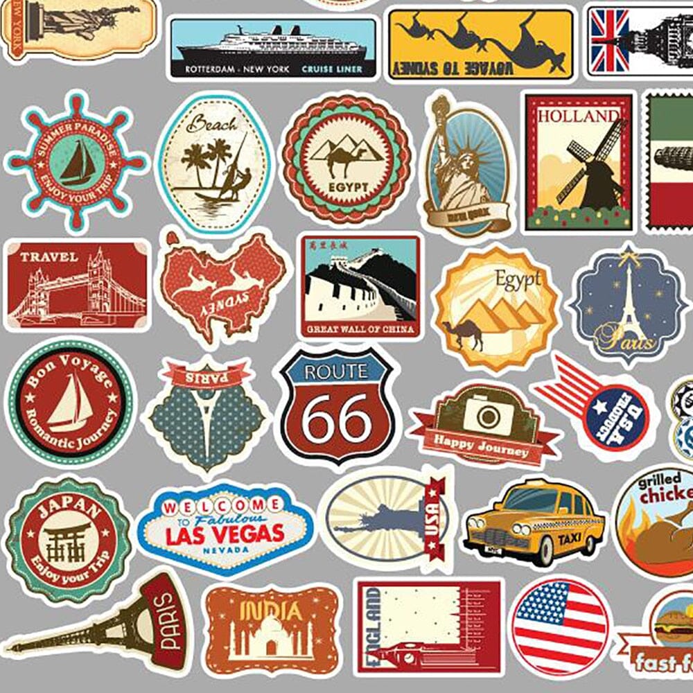 Stickers Valise - Explorez le Monde (Pack de 50) – vue 3 – Yokabag