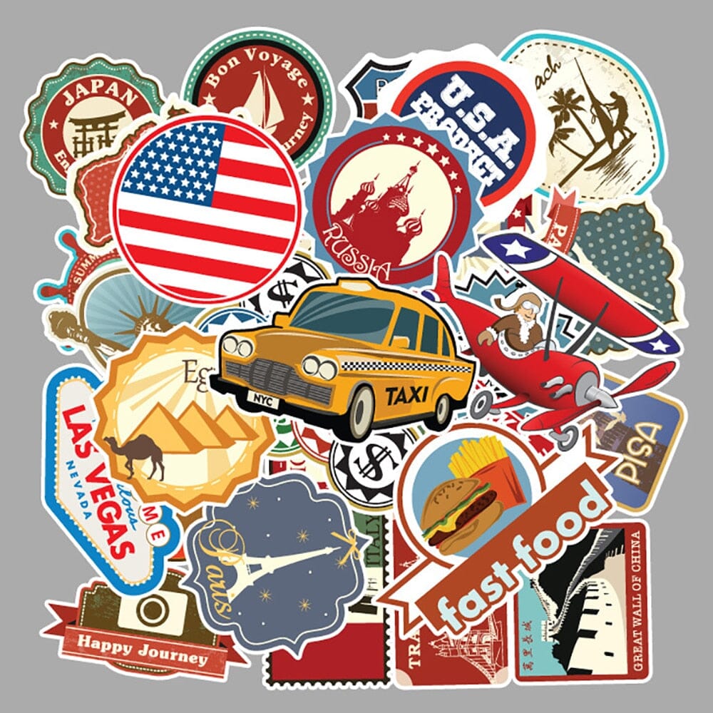 Stickers Valise - Explorez le Monde (Pack de 50) – vue 5 – Yokabag
