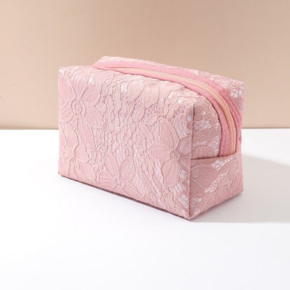 Trousse de Maquillage - Dentelle Rose