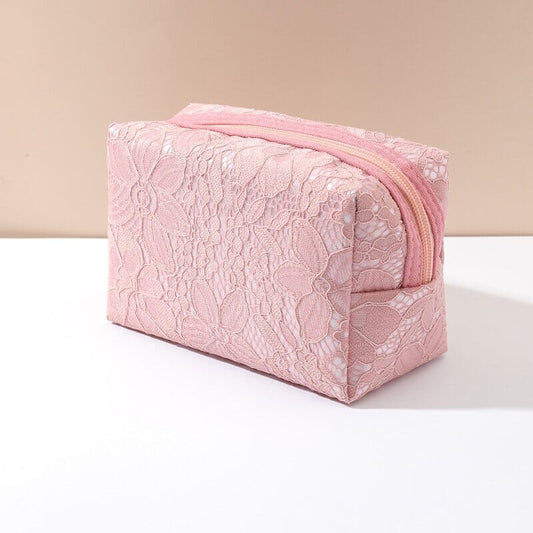 Trousse de Maquillage - Dentelle Rose