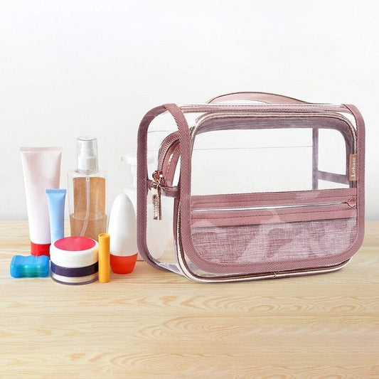 Nécessaire de Voyage Transparent Rose – vue 2 – Yokabag