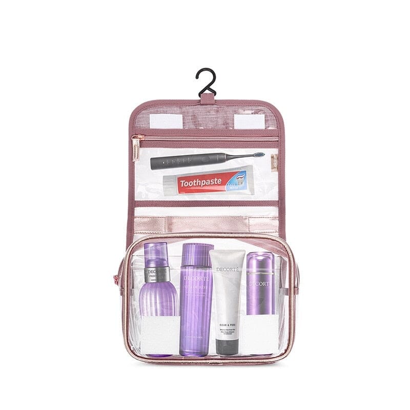 Nécessaire de Voyage Transparent Rose – vue 3 – Yokabag