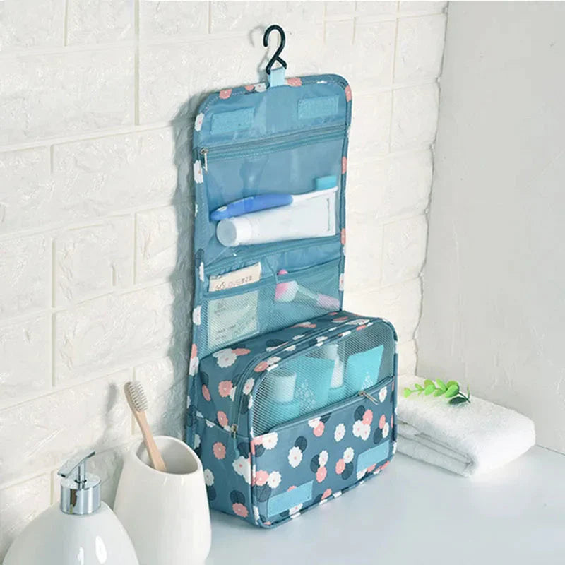 Trousse de Toilette Voyage à Suspendre pour Femme Bleu – vue 2 – Yokabag