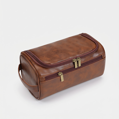 Trousse de Toilette Vintage à Suspendre Camel – vue 2 – Yokabag