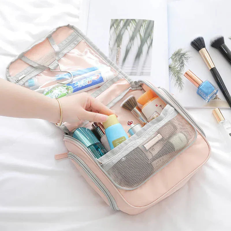 Trousse de Toilette Pratique avec Crochet de Suspension Rose – vue 2 – Yokabag