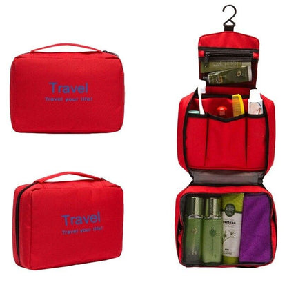 Trousse de Toilette de Voyage - Travel Your Life Rouge – vue 2 – Yokabag