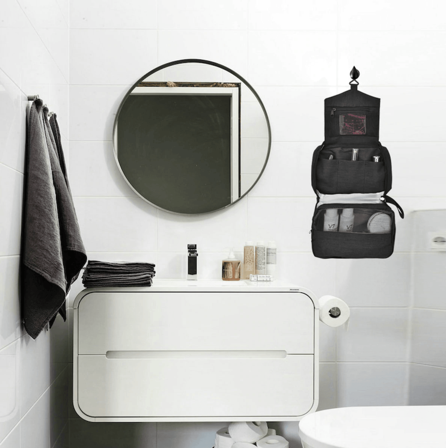 Trousse de Toilette de Voyage - Noir – vue 2 – Yokabag
