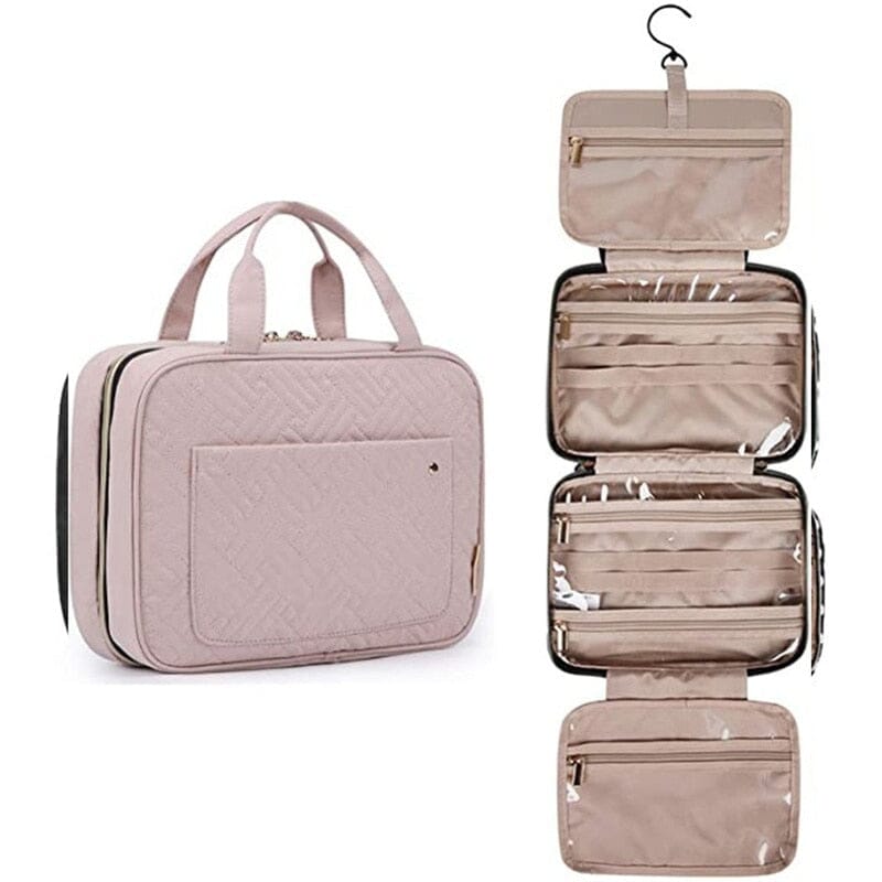 Trousse de Toilette de Voyage Femme à Suspendre en Tissus Noir – vue 3 – Yokabag