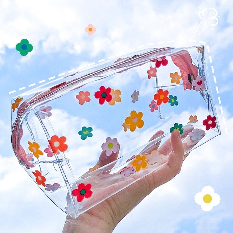 Trousse de Toilette Femme Transparente Fleurs – vue 3 – Yokabag