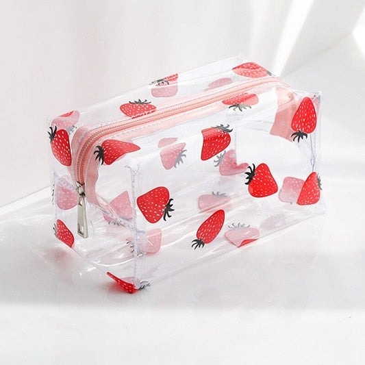 Trousse de Toilette Femme Transparente - Voyage aux Fraises