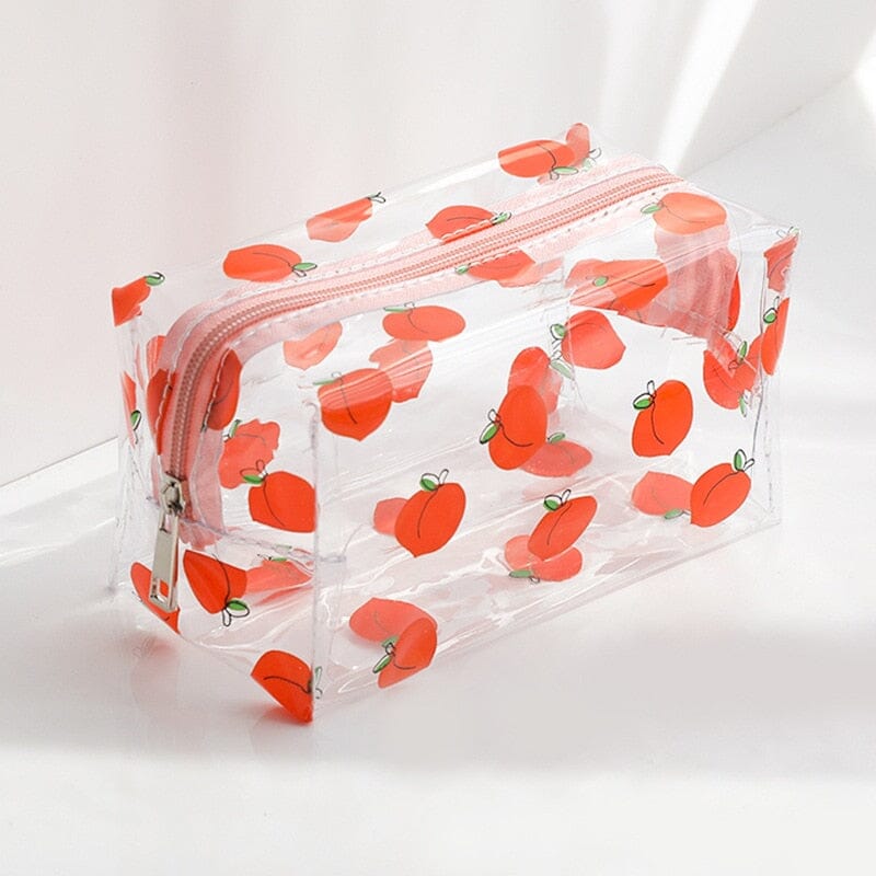 Trousse de Toilette Femme Transparente Pêches - Voyage
