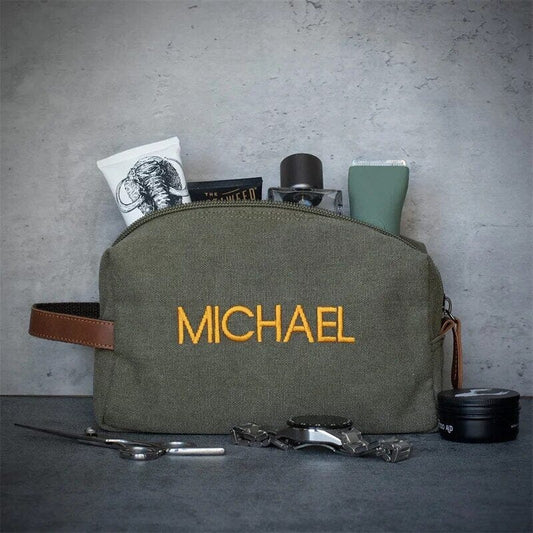 Trousse de Toilette Personnalisable Homme Vintage (Prénom) -> Trousse de Toilette Nomade Homme Vintage (Prénom)