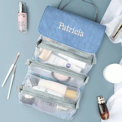 Trousse de Toilette Personnalisée pour Femme - Pliable Gris – vue 2 – Yokabag