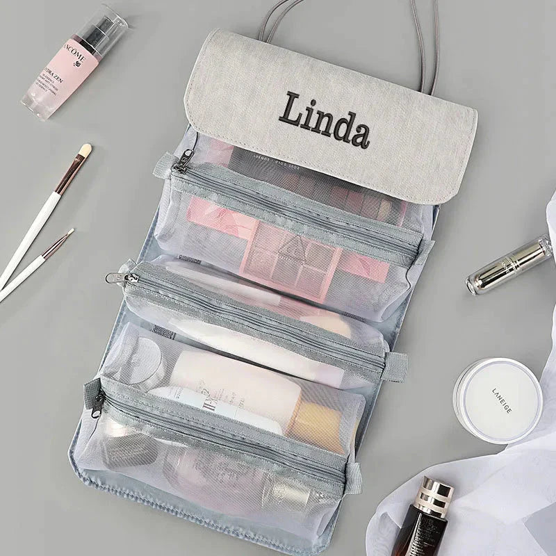 Trousse de Toilette Personnalisée pour Femme - Pliable bleu Ciel – vue 3 – Yokabag