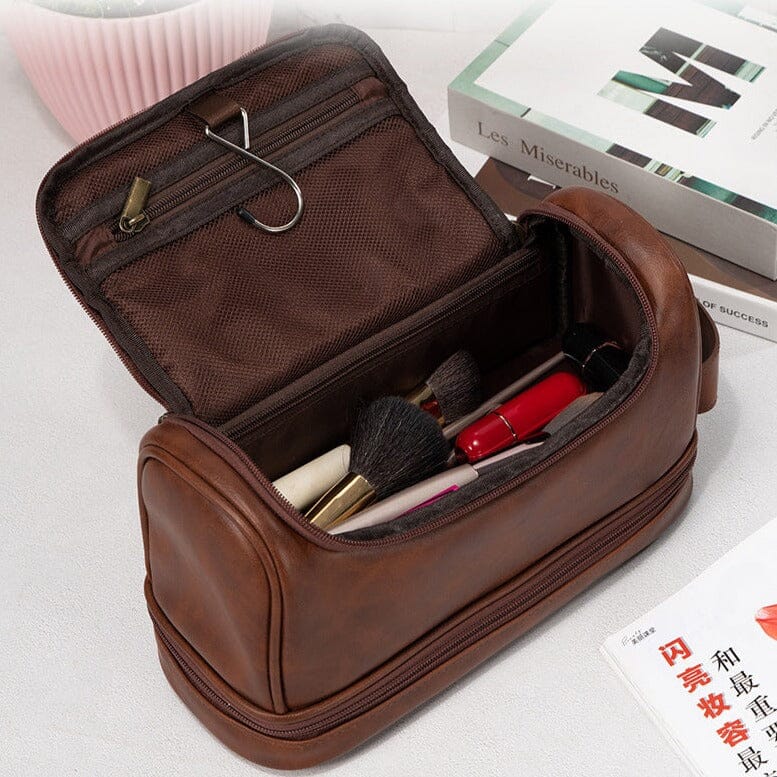 Trousse de Toilette Vintage à Suspendre - Explorer en Style Noir – vue 3 – Yokabag